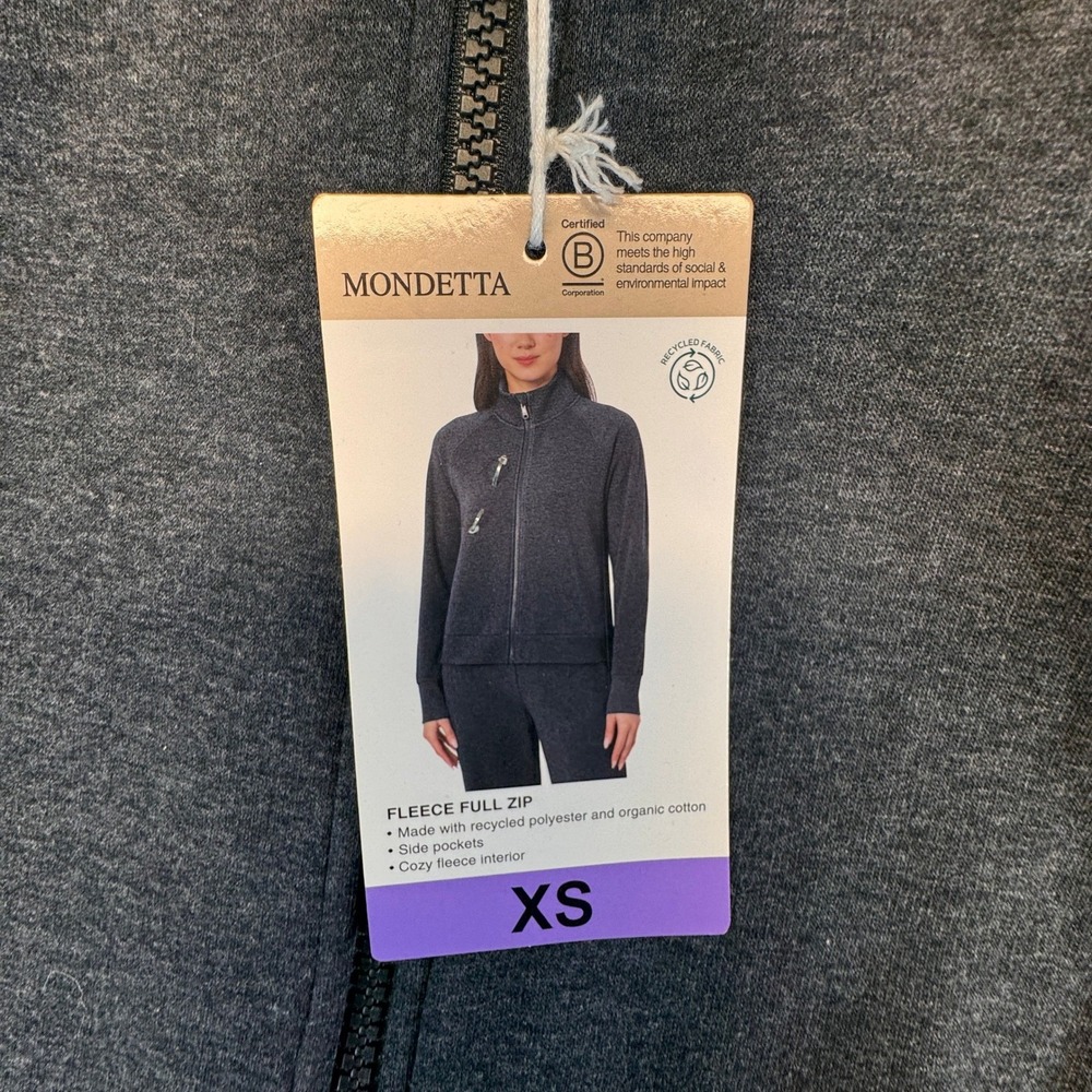 Mondetta Women Fleece Full Zip Jacket Black Charcoal XS 1906568 Luxe - Picture 6 of 11